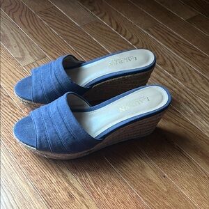 Blue Wedge Espadrille Sandals